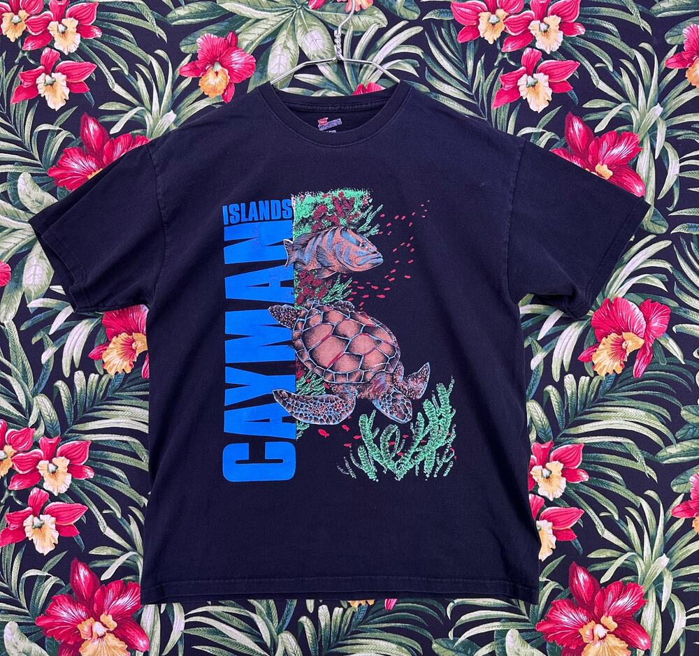 Vintage Cayman Islands Hanes Authentic Black Tshirt Size L